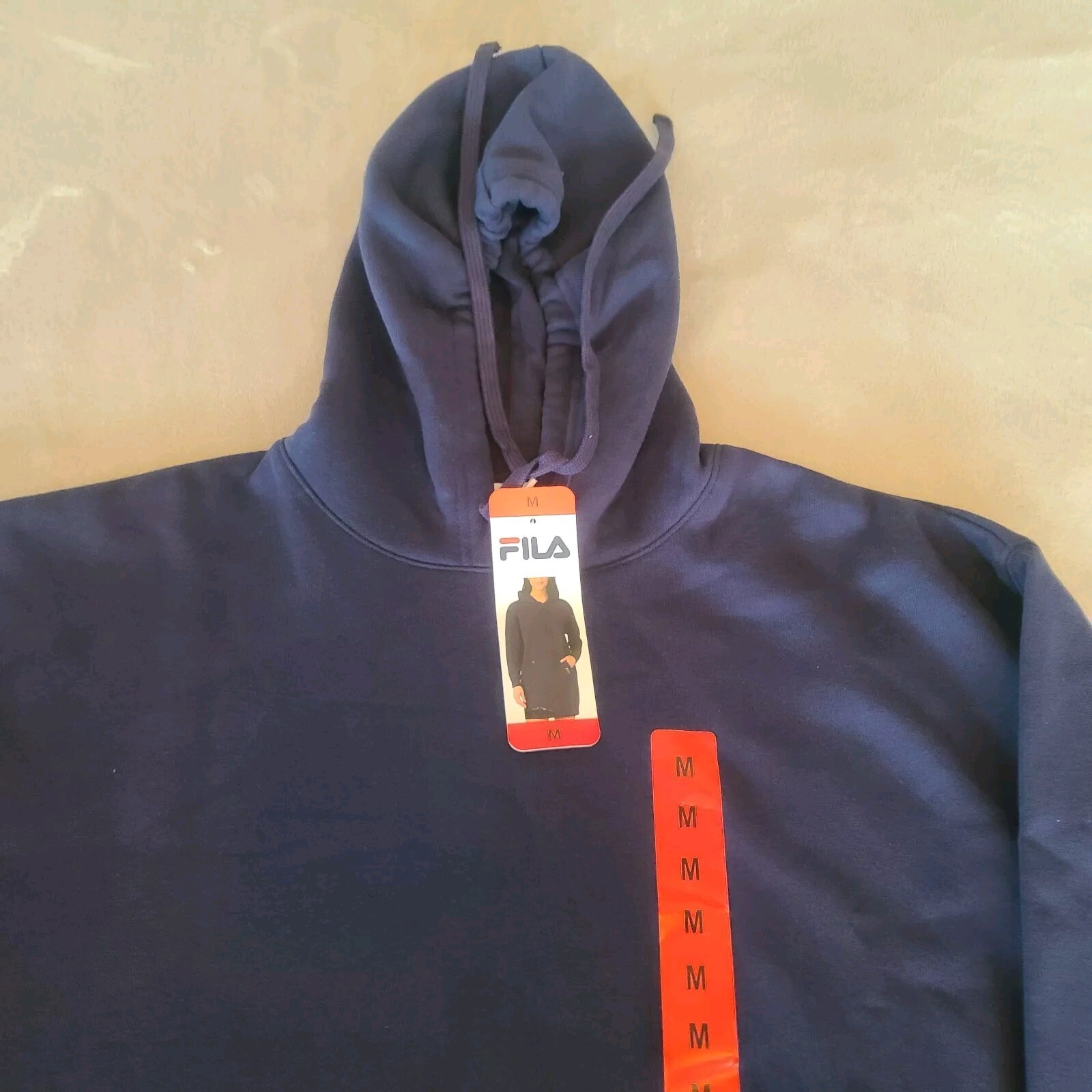 Felpa donna Fila blu navy media con cappuccio abito lunghezza pullover felpa Activewear