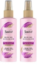 Suave Professionals Blow Dry Accelerator Heat Protectant Spray 6 Fl Oz-Pack of 2