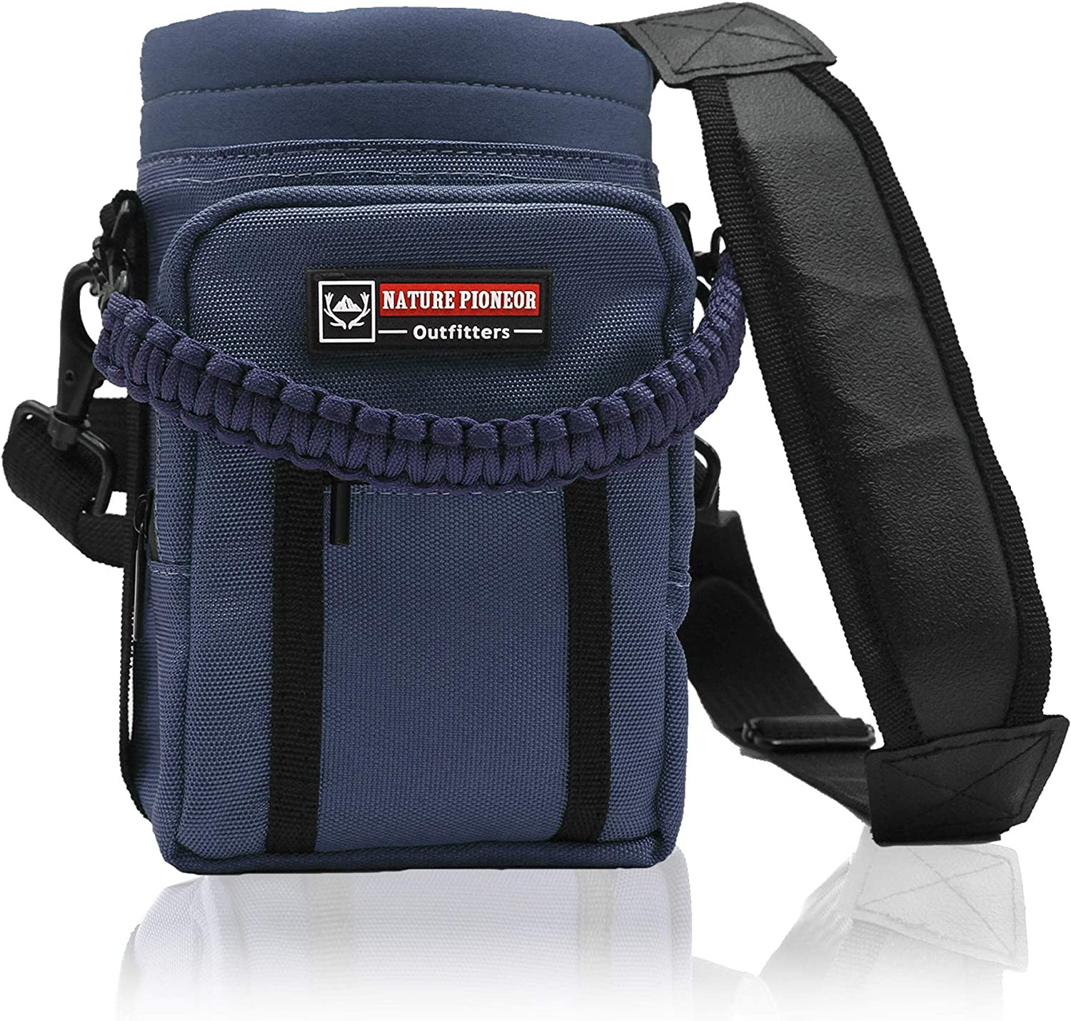 NATURE PIONEOR Neoprene Insulated Water Bottle Holder with Shoulder Strap for Ha