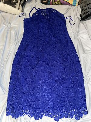 Guess Fabulous Navy Blue Lace Cocktail Dress Size S | eBay
