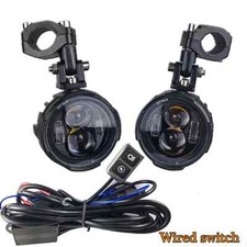 Pair 100W Motorcycle Headlight Fog Lights Driving Light Spotlight Headlamp