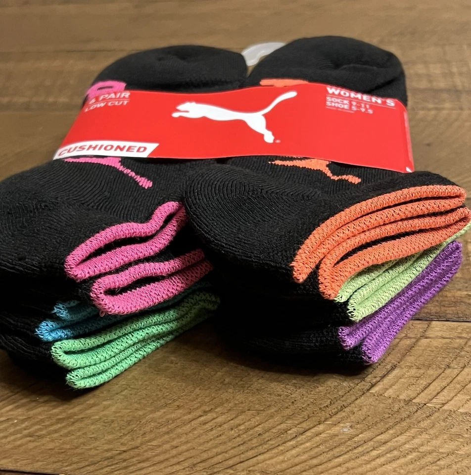 Paquete de 6 calcetines de corredor de corte bajo para mujer PUMA talla 9-11 multicolor Foto 4 de 4