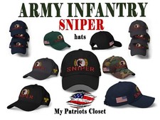 Army Infantry Sniper hat w/forward facing American Flag Military gift 11Bravo