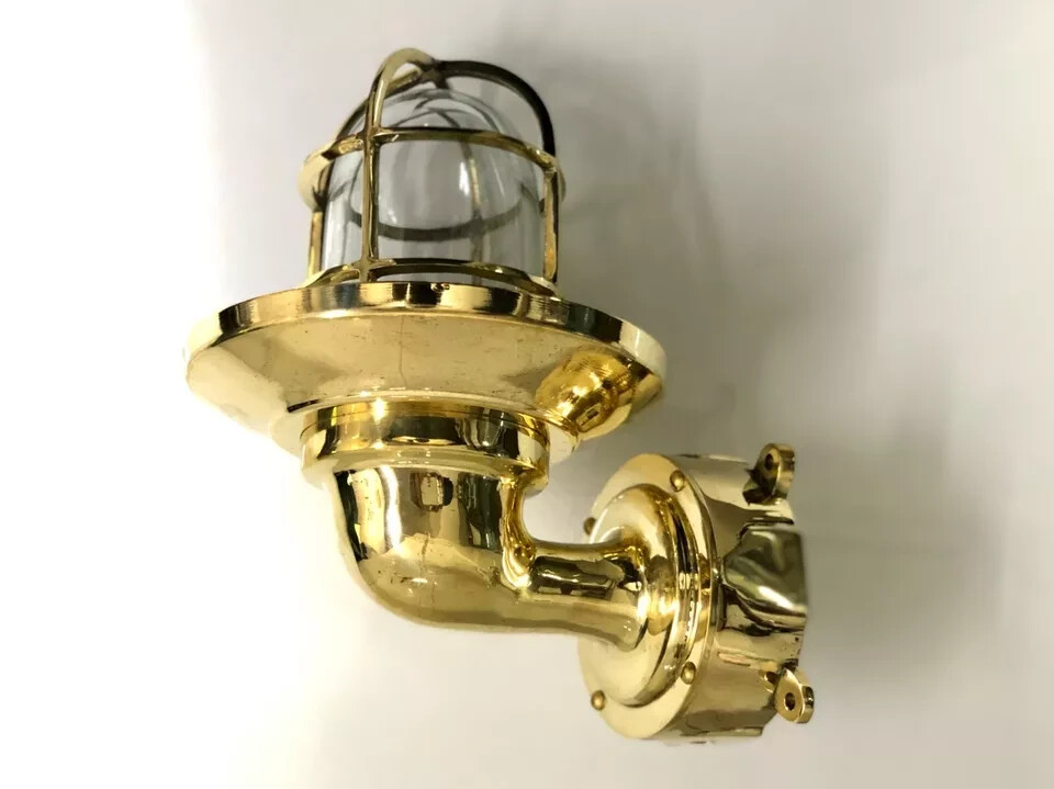 Nautical Solid Brass Outdoor Exterior Wall Light Antique With Junction
