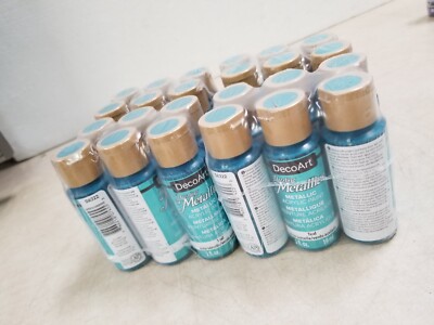Lot of 24 - Deco Art DM-DA320 Dazzling Metallics Acrylic Paint 2oz - Teal