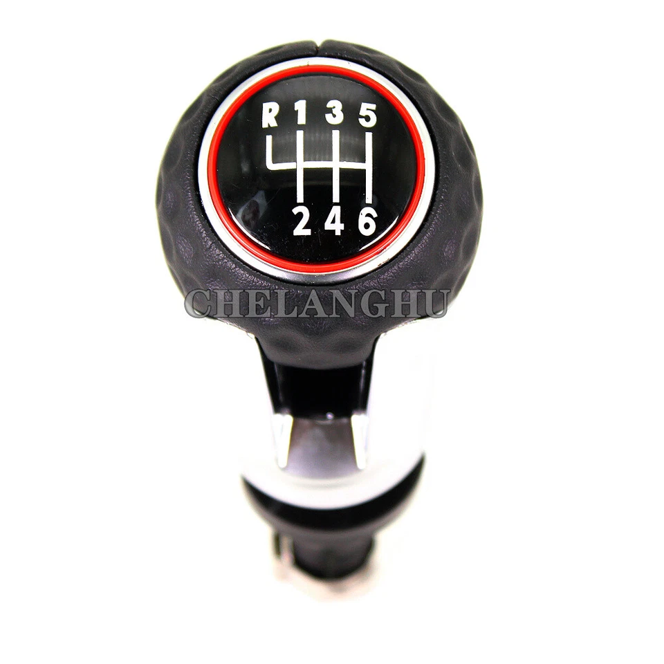 6 Speed Leather Gear Shift Stick Knob For Audi A1 A2 A3 A4 A5 A6 A7 A8 Q3 Q5 Q7 Foto 2 de 4