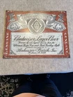 Vintage Budweiser Lager Beer Metal Sign Anheuser Busch Old Label Genuine Bar