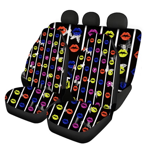 Five Piece Car Seat Cushion Cover for Front and Rear Seats Lip Butterfly Seat - Picture 3 of 10