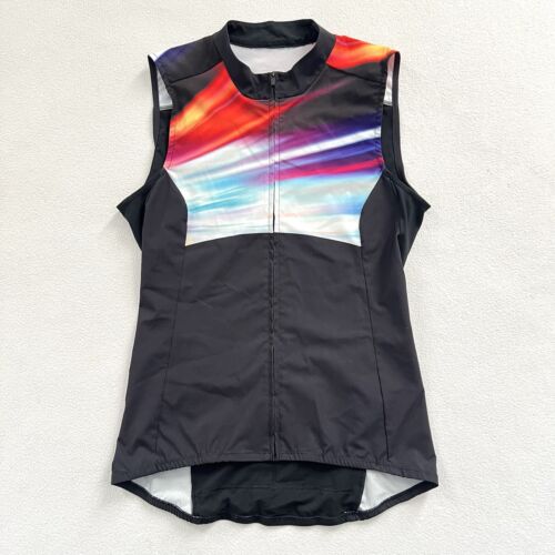 Sugoi Women Black Cycling Jersey Full Zip Back Pocket Vest Sleeveless Shirt M - Picture 1 of 7