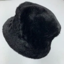 D&Y NY Black Fuzzy Womens Bucket Cap Hat Fitted One Size