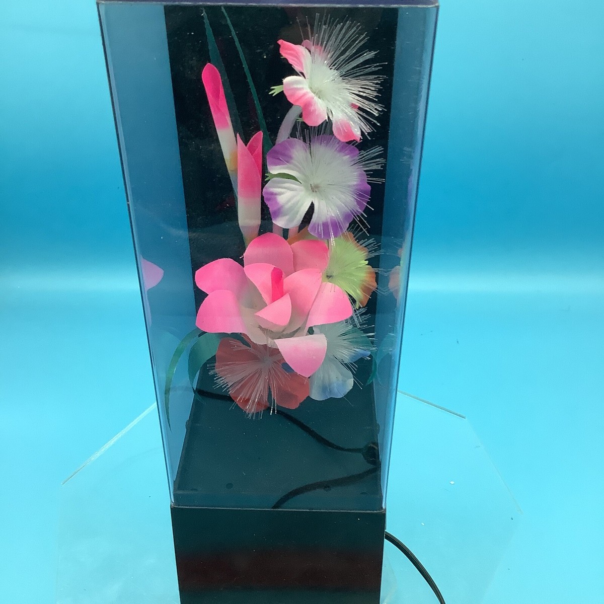 vintage⌇classic flower OP Vintage 80s Fiber Optic Flowers Music Box Lamp Color