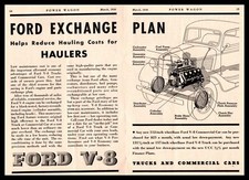 1936 Ford Motors V-8 Truck Commercial Cars Exchange Plan Diagram 2-page Print Ad