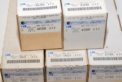 100x Metal Film Resistor by BC Comp., Values: 274 / 499 / 1.21 Ω / 2 / 4.99 kΩ