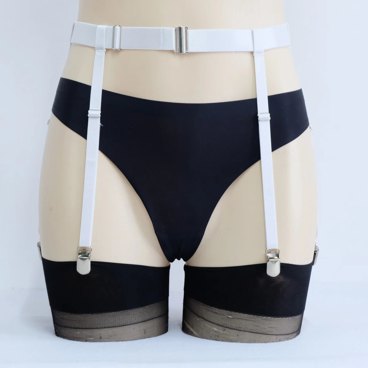 Fashion Adjustable Elastic 4 & 6 Straps Suspender Belt Garter for Thigh  Highs | eBay