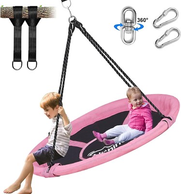 43'' Saucer Tree Swing for Kids,360° Rotate Waterproof Flying Saucer SwingforTree