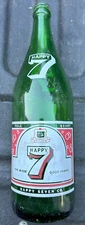 Vintage Happy 7 Fine Mixer / Good Chaser - 1 Quart ACL Bottle Circa 1959