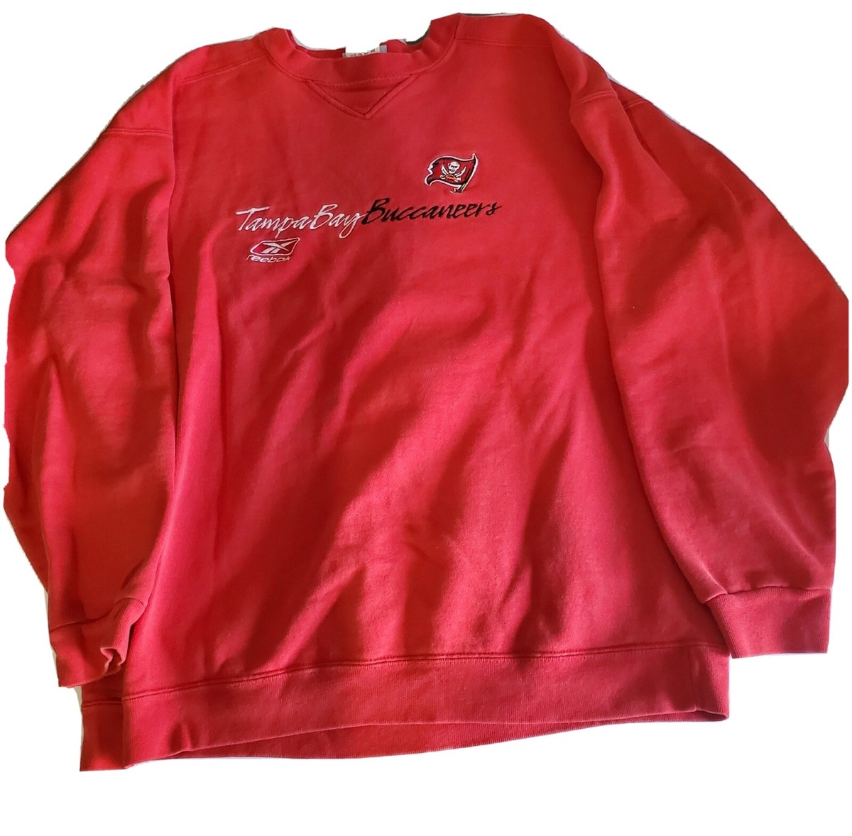 Vintage Reebok Tampa Bay Buccaneers Sweatshirt Men's XL Red Crewneck NFL