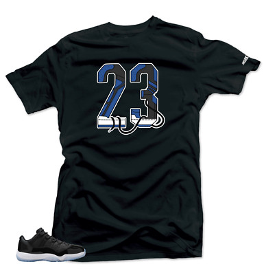 Shirt To Match Jordan 11 Space Jam Low- SNELOS 23 Blue-Snelos Black Tees