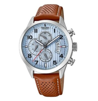 Festina Mens Sports Chronograph Brown Leather Strap F20271/4 Watch UK  Stockist UK