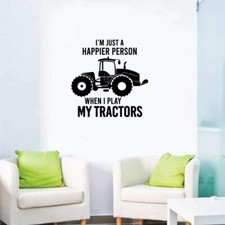 I Play My Tractor Tractors Quote Wall Sticker Home Room Vinyl Art Decals Decors
