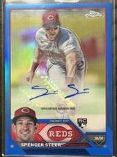 2023 Topps Chrome Update SPENCER STEER Blue Auto #7/150🔥Jersey#🔥Reds