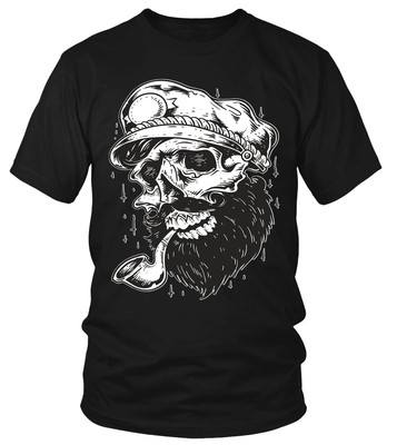 Sailor Skull Beard T-Shirt Fun Funshirt Matrose Anker Bart Segler Seemann Kult