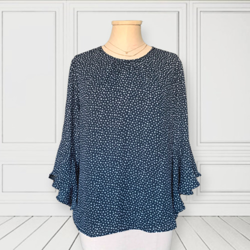 Bell Sleeves Top Cozy Costal Preppy Blue New ListingNew $85 Banana Republic Pleated Blouse