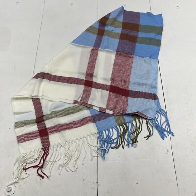 Wander Agio Light Blue Plaid Fashion Scarf Women's New