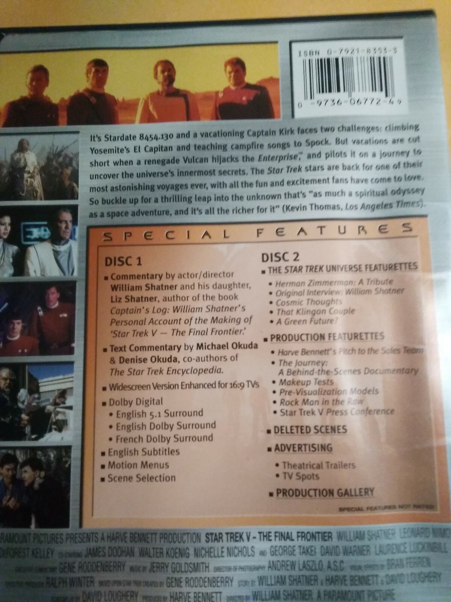 STAR TREK IV & STAR TREK V SPECIAL COLLECTORS EDITION DVDS | eBay