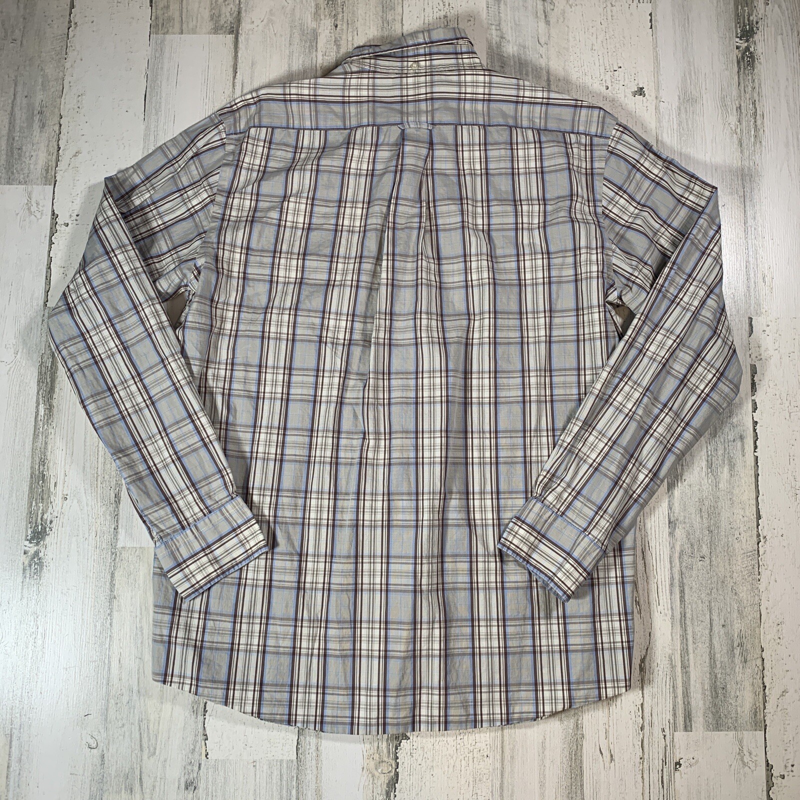 Faconnable Multicolor Checkered Button Down Long … - image 3