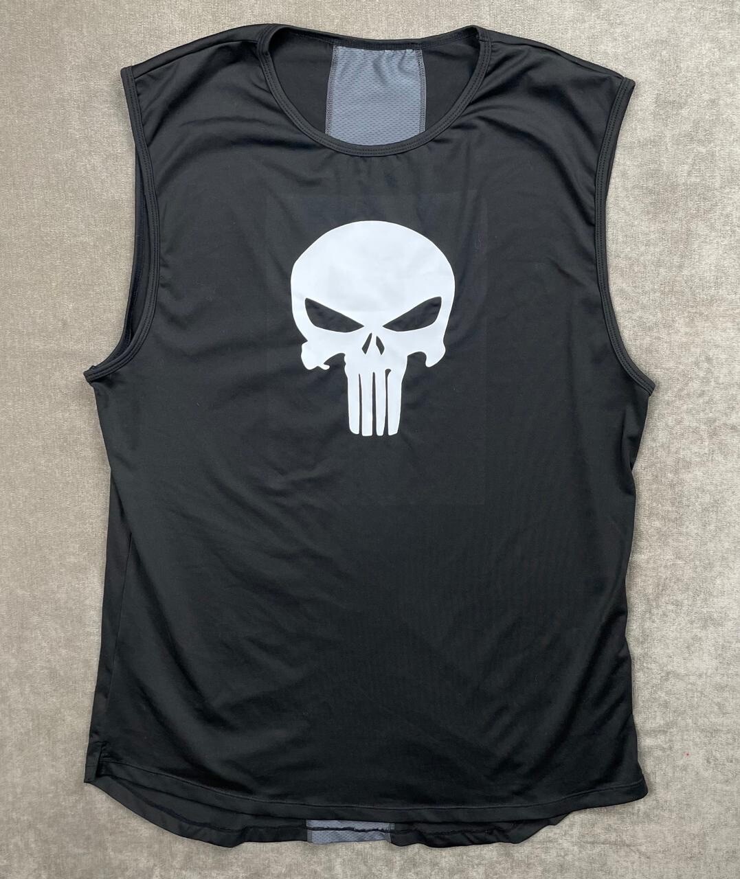 The Punisher Black Grey Sleeveless Shirt Tank Top Logo Art Print Men's Size  M | eBay