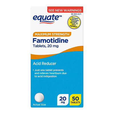 Equate Maximum Strength Acid Reducer 20 mg 50 Count Famotidine Tablets
