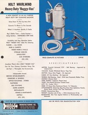 1962  Holt  Whirlwind  Buggy Vac  Floor  Machine Advertisement  11" x 8"