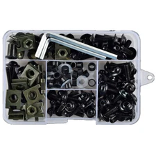 177PCS Motorcycle Bodywork Bumper Panel Fairing Bolts Kit Fastener Clips Screws