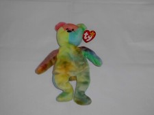 RARE Retired Ty Original Beanie Baby Garcia 1995 Tie Dye Bear