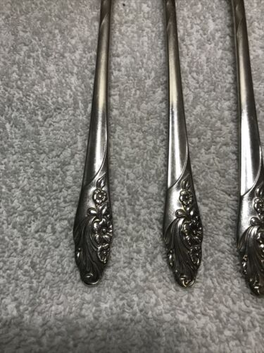 Lot 4 Oneida Community 1950's EVENING STAR Dinner Forks Silverplate 7 3/4" - Picture 2 of 9