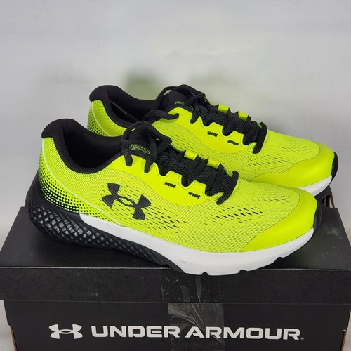 Size 4.5 Big Kids - Under Armour BGS Charged Rogue 4 - Yellow / Black - Picture 2 of 8