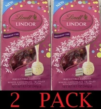 2x Lindt LINDOR BIRTHDAY CAKE White Chocolate Truffles 8.5 oz Bag - 2 PACK