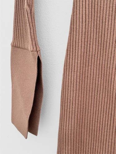 Reiss Camel Avery Rib-Knitted Midi Dress Size UK M Medium - Picture 11 of 19