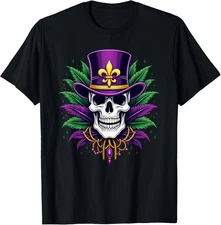 Funny Sugar Skull Mardi Gras New Orleans Costume Unisex T-Shirt