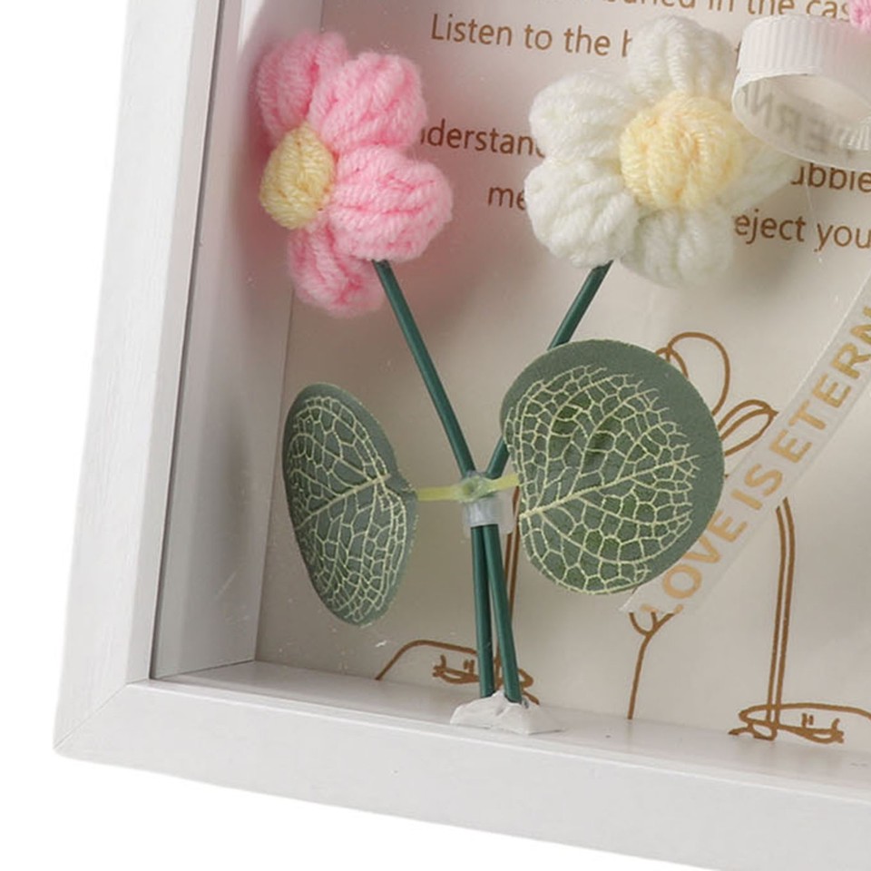 Crocheted Flower Photo Frame Handmade Finished Artificial Crochet ...
