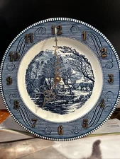 Currier And Ives Royal China Clock Plate