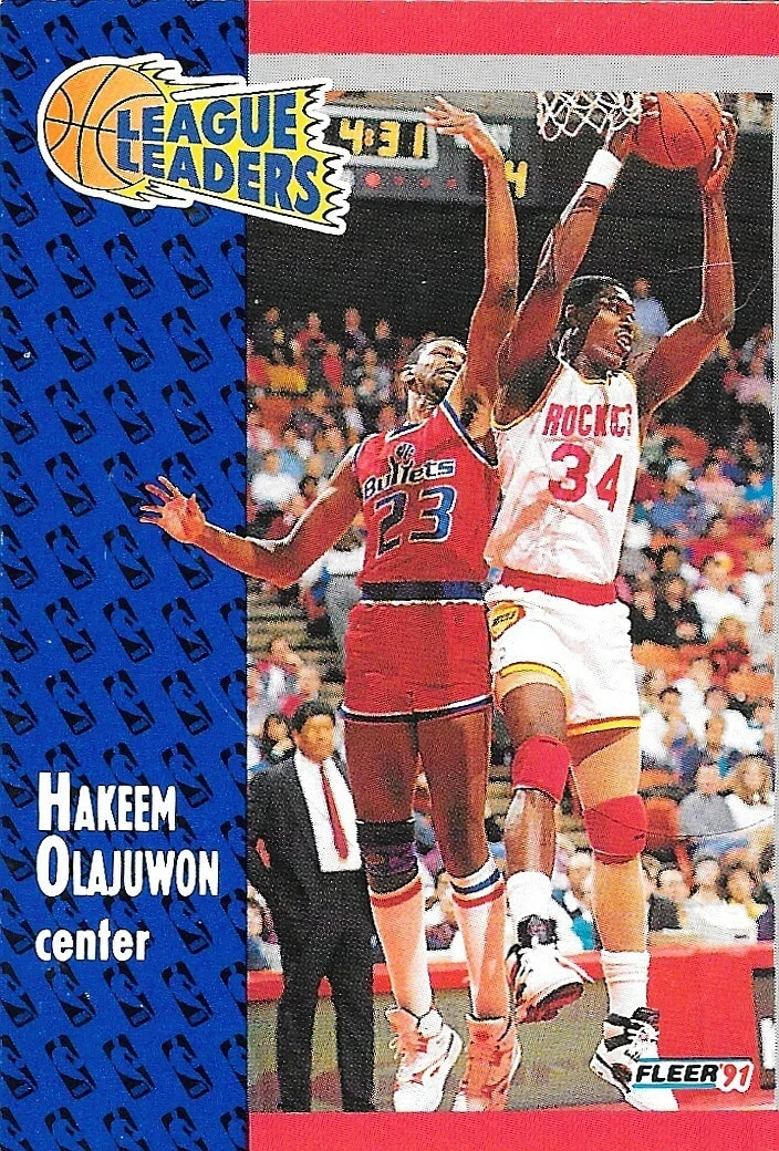 Hakeem Olajuwon #223 Basketball Cards 1991 Fleer trading card — raw and PSA graded price guide