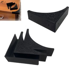 4 Pcs Corner Protector Metal Box Edge Safety Guard Cabinet Furniture Black