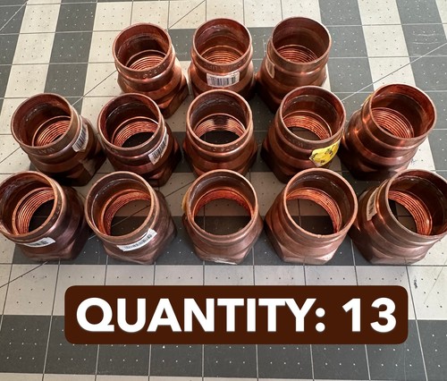 NOS 13-pack lot Watts Pre-soldered Ez Sweat copper press adapter fitting FIP 1"