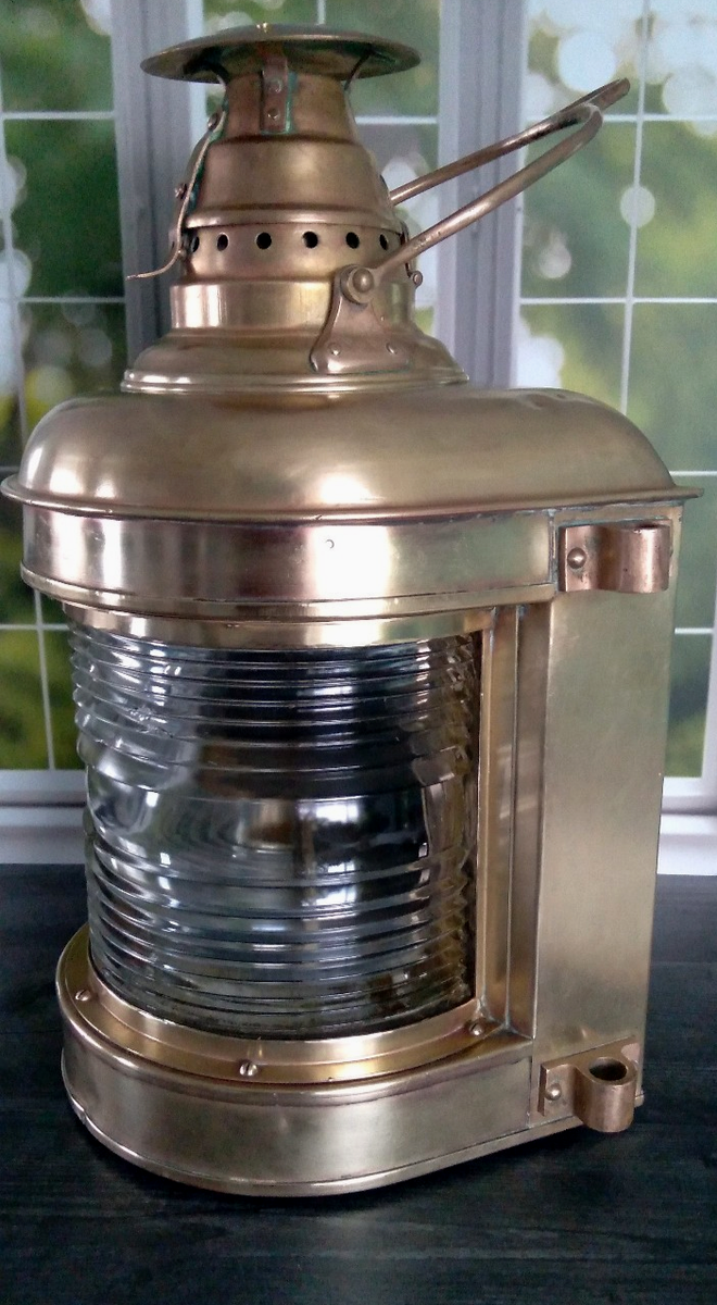 ANTIQUE F. H. LOVELL & CO. BRASS MASTHEAD MARINE LANTERN HEAVY