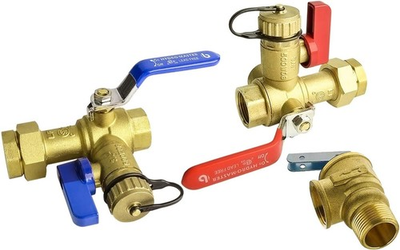 #ad HYDRO MASTER Tankless Water Heater Service Valve Kit with Pressure Relief Valve $39.99