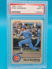 🔥 PSA 9 MINT 1983 Fleer Ryne SANDBERG #507 RC CARD CHICAGO CUBS ROOKIE 10 REDO?