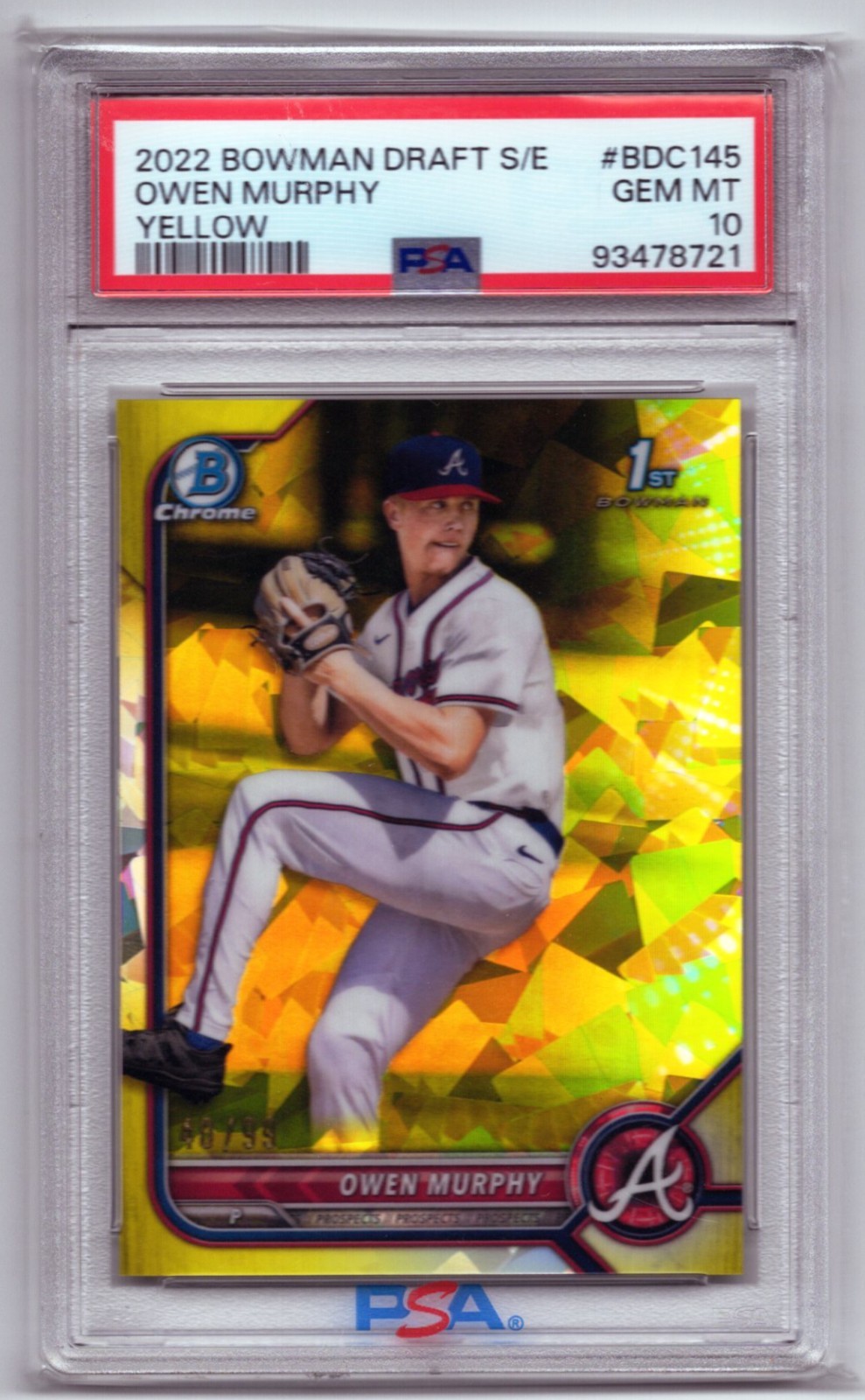 2022 Bowman Chrome Draft Sapphire Edition - Owen Murphy #BDC-145 Yellow /99 (RC)
