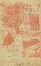 Gruß aus Leipzig, Regiment 134, Reserve 99/01, Reservisten, Postkarte Sachsen